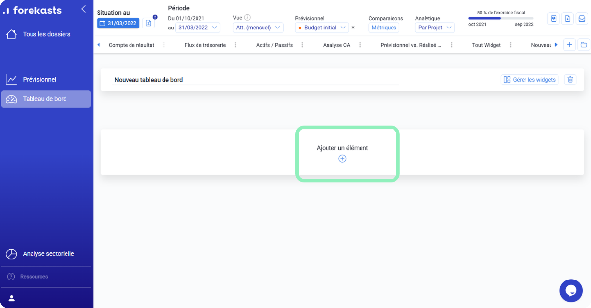 Les differentes vues du tableau de bord financier visuel article doc 13